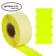 PRICE GUN LABELS,15,000 26 X 12mm FLUORESCENT YELLOW PERMANENT ,DANRO CT4 PUMA