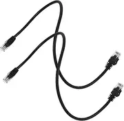 2pcs Gigabit Network Cable Internet Link Board Subwoofer Wire Flat Hub Outlet Cord Cube to Routers Timer Computer Supply Cat 6 Patch Cables Copper Aluminum Black