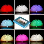 Veesee 8 Colors Folding Book Lamp LED Paper Lantern with USB Rechargeable (Blue)