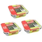 30PCS Aluminium Foil Container With Lid BBQ Baking Oven Roasting Takeaway Tray
