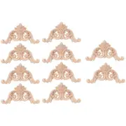 10 Pcs Wood Carving Decal Wood Mouldings Corner Applique Home Door Decor4238