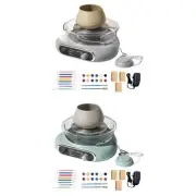 Mini Pottery Wheel Kit with Foot Petal Two Way Rotation Removable Basin