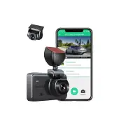 4K Dual Dash Cam Front and Rear, Wi-Fi Dash Camera for Cars with 3 Inches Scr...