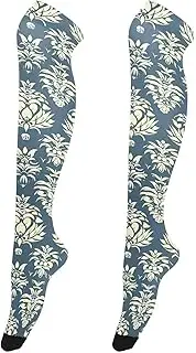 [FRODOTGV] Simple White Patterns Women's Over-Knee Socks Casual Long Knee High Stockings for Women Novelty Over Knee High Socks, Simple White Patterns