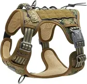 PORIYA S-XL Front Range No-Pull Dog Harness Vest,Adjustable Outdoor Handle, Reflective Oxford Material, Perfect for Easy Walking, Training, & Hiking with Small, Medium, Large Dogs (Camouflage, XL)