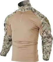 [OCANXUE] G3 Tactical Shirt for Men Camo Combat Shirt Long Sleeve BDU Shirt 1/4 Zip with Pockets