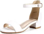 [PANDANINJIA] Girls Dress Shoes Toddler Kids Heels Sandals Ankle Strap Wedding Party Phoebe Flower Girl Shoes