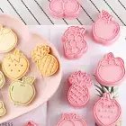 8Pcs Fruit Cookie Embosser Mold 3D Frosting Fondant Plastic Cookie Press MoPS