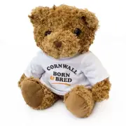 NEW - CORNWALL BORN & BRED - Teddy Bear - Cute Cuddly Soft - Gift Present