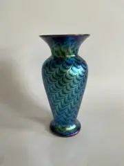 Lundberg Studios Art Glass Ocena Regal Vase 1999 Signed