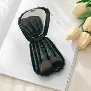 Makeup Brushes,Makeup Brush Set Mini,5 PCS Travel Make Up Brush Kit,Cosmetic Brushes for Face Foundation Blush Eye Shadow with Storage case(Green)