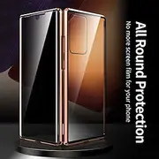 Privacy Magnetic Adsorption Phone Case For Samsung Galaxy S24 S23 S22 S21 S20 Ultra Plus A72 A52 A32 A12 Note 20 Note 10 Plus Double Sided Glass 360 Protection