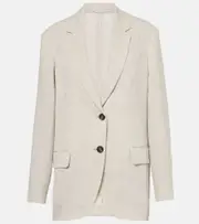 [Brunello Cucinelli] Brunello Cucinelli Linen-blend blazer AU 12 beige