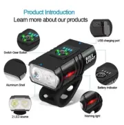 Rechargeable LED Bike Light Set - Waterproof Front & Rear Bicycle Headlights