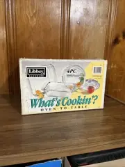 NEW! LIBBEY BAKER'S PREMIUM 4-PIECE Casserole BAKEWARE SET + GLASS LID
