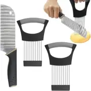 3-in-1 Kitchen Pro Set: Crinkle Cutter & Onion Slicer | Stainless Steel Wavy