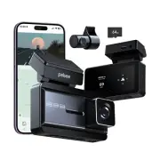 4K Dash Cam Front and Rear, 64GB SD Card, Pelsee 4K+1080P Dual Dash Camera fo...