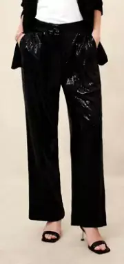 NWT! Banana Republic RT$140 Black Relaxed Sequin Dress/Cocktail Trouser Pant 10R