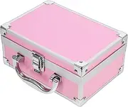OSOLADY Cosmetic Case Travel Bag Locking Briefcase Aluminum Briefcase Lock Briefcase Instrument Case Travel Cord Organizer Electric Toothbrush Makeup Train Case Pink Density Plate