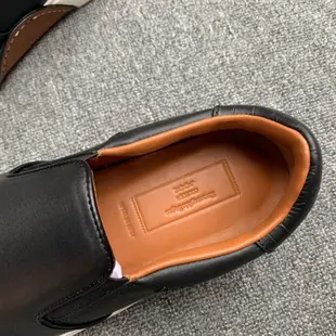100％原廠 Zegan傑尼亞春夏新款黑色Triple Stitch皮革運動鞋男士樂福鞋