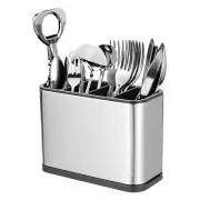 Kitchen Utensil Holder, Stainless Steel Square Cooking Holder for Fork, Silver