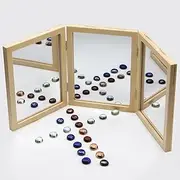 SZREGGIO Montessori & Reggio Inspired Children Mirror, Preschool Classroom Mirror, 3 Panels, 3-in-1 Folding, Small Mirror for Light Table Explore