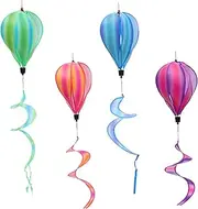 4pcs Balloon Wind Spinners for Outdoor Garden Decor Vibrant Hot Air Balloon Pendants Spiral Windmill Ornaments for Yards Parties and School Events