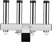 Hitch Mount Rod Holder Vehicle Fishing Pole Carrier Easy to Install Husband 4 Rod Capacity Fishing Rod Bracket for Car SUV Boat