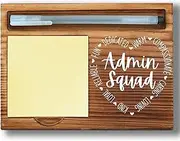 Admin Squad Sticky Note Holder, Administrative Staff Appreciation Gifts, Thank You Gifts for Office Admins, Wooden Sticky Note Pad Holder, Cute Desk Accessories for Admin Team WPP82