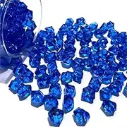 150pcs Acrylic Ice Rocks Crystals Gems, Bulk Fake Crystals,Acrylic Crystal Gem Stone Ice Rocks, for Radiant Vase Plant Decoration,Wedding Decoration,Table Scatter Party (NO.265)(Dark Blue)