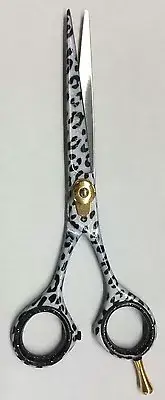 6" Pro Hair Cutting Barber Scissors Shears MAGNUM Titanium Free Ring ZEBRA COLOR