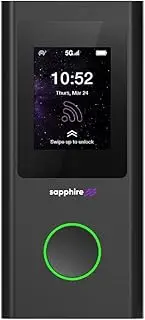 Sapphire 5G Mobile Hotspot, Portable WiFi Hotspot for Travel, CloudSIM Technology, Large Touch Screen, Network Congestion Monitoring, Preloaded 5GB Free Global Data, Optional Sim Card Slot