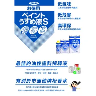 【日本Asahipen】低臭味高環保松香水 400ML 1L 松香水 香蕉水 甲苯 去漬油 油漆溶劑 稀釋劑 去光水