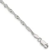 8 Inch Sterling Silver 2.25mm Singapore Chain