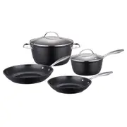 MasterPro Surrey Ceramic Non Stick Cookset 4pcs Set Black