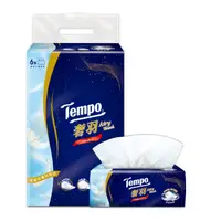 在飛比找蝦皮商城優惠-Tempo奢羽三層抽取式衛生紙80抽6包x6串[箱購]【家樂