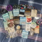 Lot of Jewelry Making DIY Crafting Beads Toggle Clasp Wire Elastic Watch Face