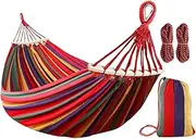Backpacking Hammock, Large Parachute Hammock, Hiking Gear, Beach Chair, Outside Rocker with Carrying Bag, Camp Accessories for Outdoor Yard Garden