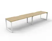 RAPIDLINE DELUXE LOOP LEG WORKSTATION Single Sided No Screen 2 Person W2400 x D750 x H730mm Natural Oak/White