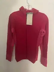 Icebreaker Women’s Descender 100% Merino Wool LS Zip Hoodie Sml, Elec Pink/Tempo
