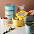 Lunch Container Portable Breathable Hole Microwave Safe Lunchbox Solid