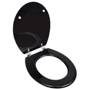 WC Toilet Seat MDF Lid Simple Design Black vidaXL
