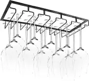 Hanging Glass Rack - Wine Glass Rack with 5 Rails for 10-15 Glasses