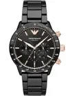 ARMANI MENS CHRONO WATCH AR70002 BLACK DIAL - CERTIFICATE - WARRANTY - RRP449.00