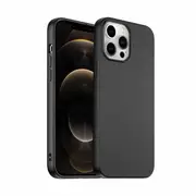 For Apple iPhone 12 Pro Silicone Silky Soft Case with Microfiber TPU Ultra Slim Anti Scratch Shockproof Cover (Black)