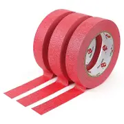 Professional Painters Tape 20mm X 50m (3-pack) Painters Masking Tape Bulk Residue-free And Artisan Grade Wall Trim Tape Red
