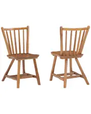 Linon Set of 2 Bazel Oak Side Chairs