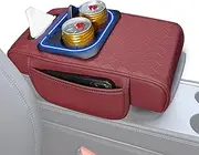 Car Armrest Storage Box - Car Armrest Organizer | Center Console Cup & Tissue Holder Armrest Pad, Front Seat Storage For Road Trips, Daily CommutingCar Interior, Ack-mounted Fixing System Ensures No