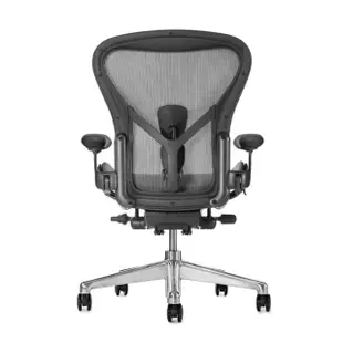 【Herman Miller】Aeron 2.0 人體工學椅 全功能 拋光金屬腳座 鋁合金材質 石墨黑 DW扶手 C size(平行輸入)