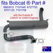 fits Bobcat Exhaust Muffler Flex Pipe Manifold Gasket Clamp Bolts 6683915 T190